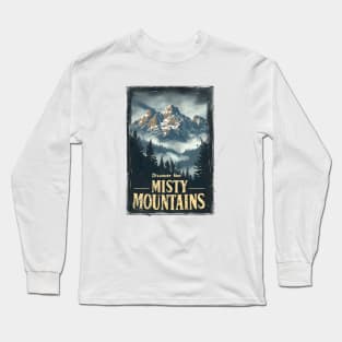 Discover the Misty Mountains - Vintage Travel Poster - Fantasy Long Sleeve T-Shirt